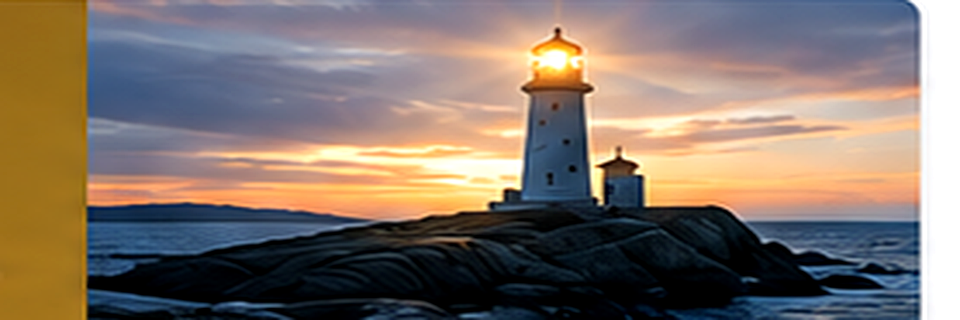 Lighthouse at sunset representing stewardship and operational trust